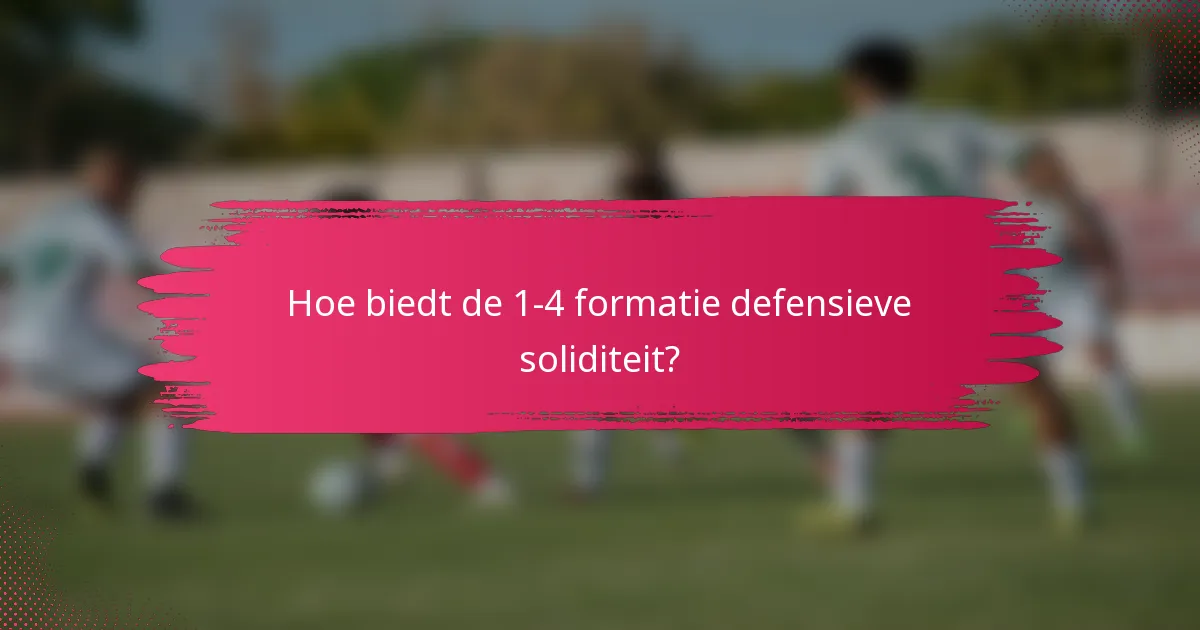 Hoe biedt de 1-4 formatie defensieve soliditeit?