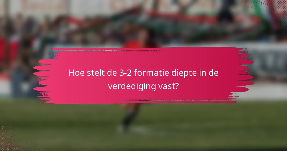 Hoe stelt de 3-2 formatie diepte in de verdediging vast?