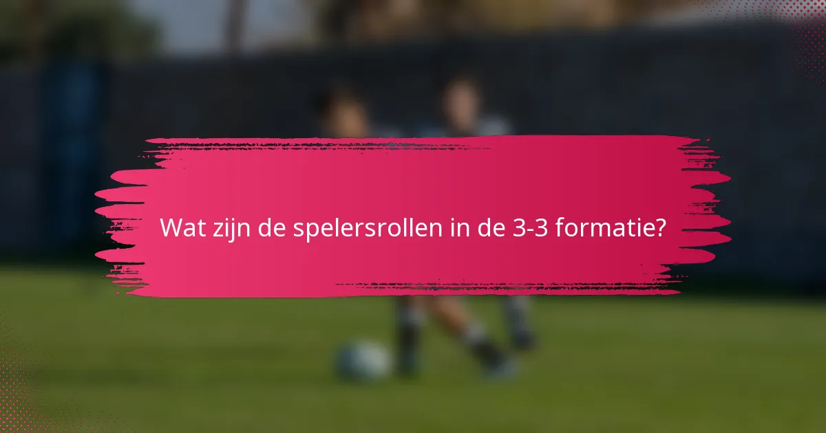 Wat zijn de spelersrollen in de 3-3 formatie?
