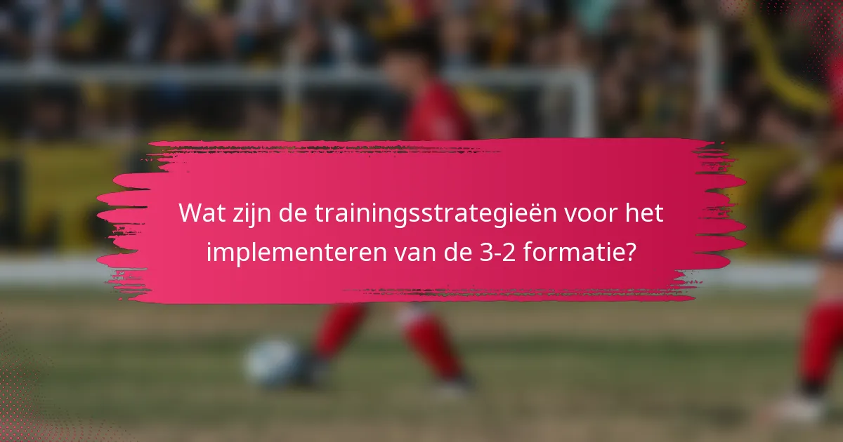 Wat zijn de trainingsstrategieën voor het implementeren van de 3-2 formatie?
